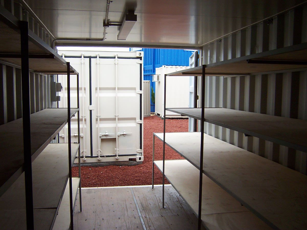 Suitable shelving can be arranged at cost
